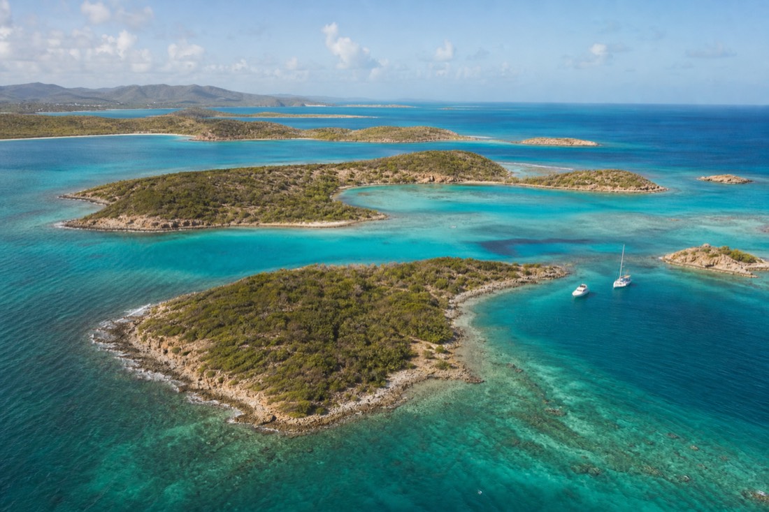 Great Bird Island and the islets of Antigua's North Sound