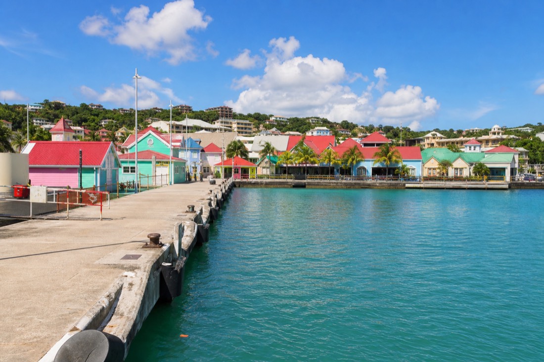 The cruise pier and waterfront at Heritage Quay in St. John's